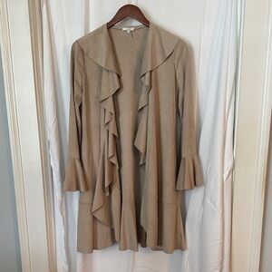 Tyler Boe Tan Ruffle Jacket